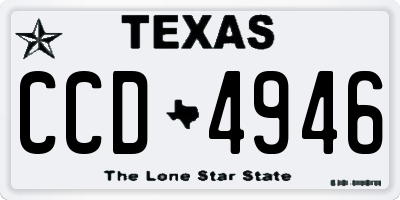TX license plate CCD4946
