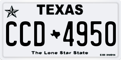 TX license plate CCD4950
