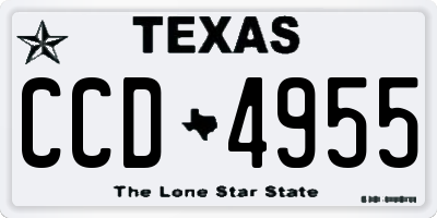 TX license plate CCD4955