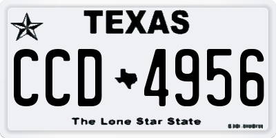 TX license plate CCD4956