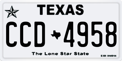 TX license plate CCD4958