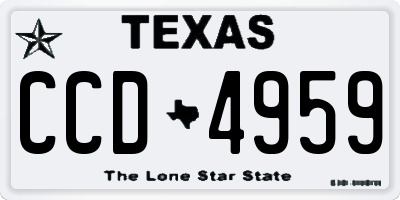 TX license plate CCD4959