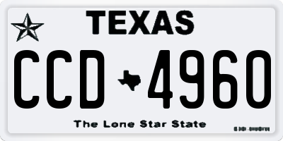 TX license plate CCD4960