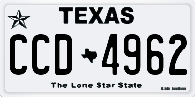 TX license plate CCD4962