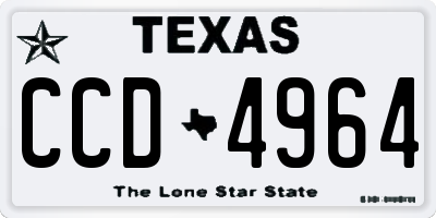 TX license plate CCD4964