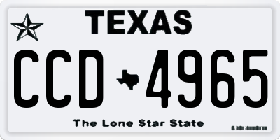 TX license plate CCD4965