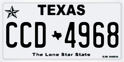 TX license plate CCD4968