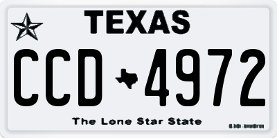 TX license plate CCD4972