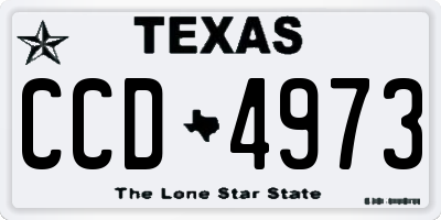 TX license plate CCD4973