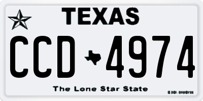 TX license plate CCD4974