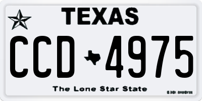 TX license plate CCD4975