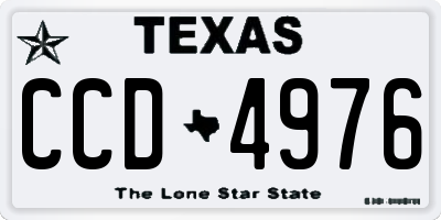 TX license plate CCD4976