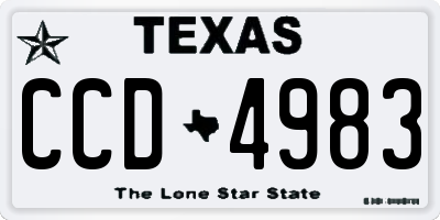 TX license plate CCD4983