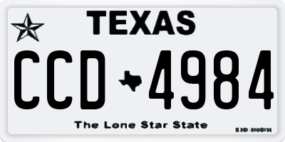 TX license plate CCD4984