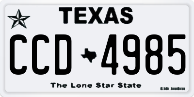 TX license plate CCD4985