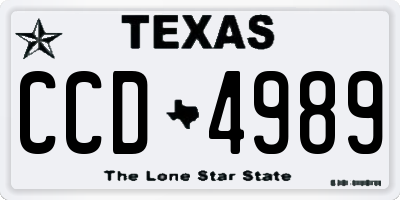 TX license plate CCD4989