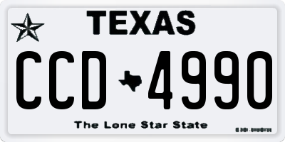 TX license plate CCD4990