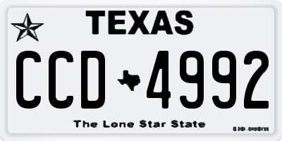 TX license plate CCD4992