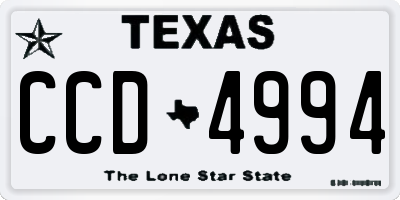 TX license plate CCD4994
