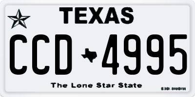 TX license plate CCD4995