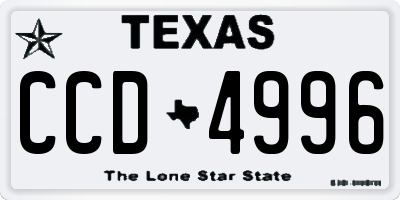 TX license plate CCD4996