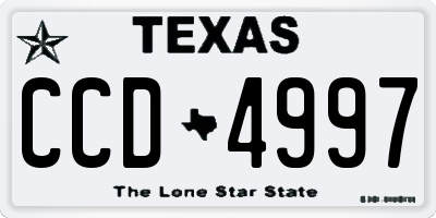 TX license plate CCD4997