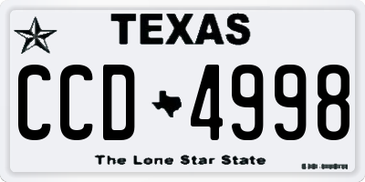 TX license plate CCD4998