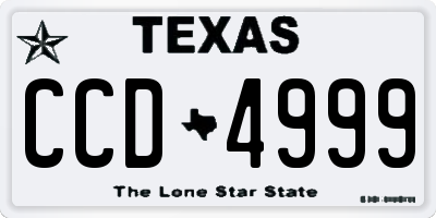 TX license plate CCD4999