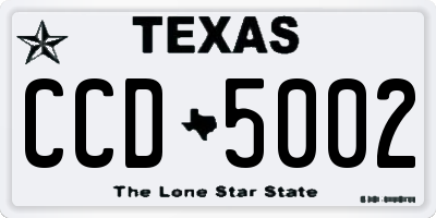 TX license plate CCD5002
