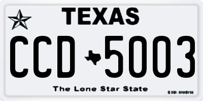TX license plate CCD5003