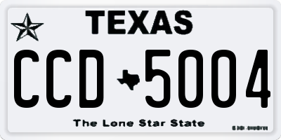 TX license plate CCD5004