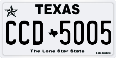 TX license plate CCD5005