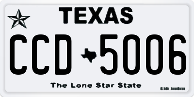 TX license plate CCD5006