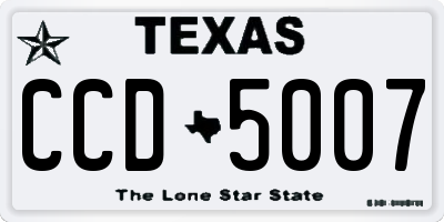 TX license plate CCD5007