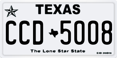 TX license plate CCD5008