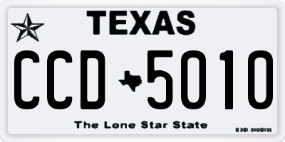 TX license plate CCD5010