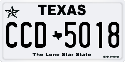 TX license plate CCD5018
