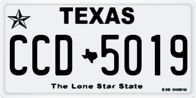 TX license plate CCD5019