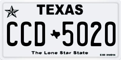 TX license plate CCD5020