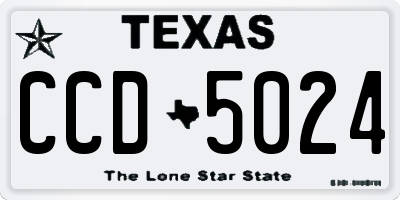 TX license plate CCD5024