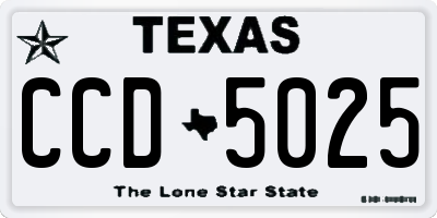 TX license plate CCD5025
