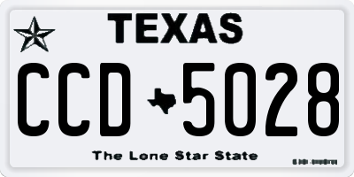 TX license plate CCD5028