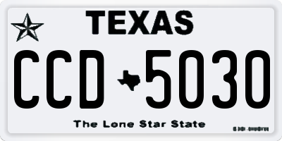 TX license plate CCD5030