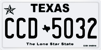 TX license plate CCD5032