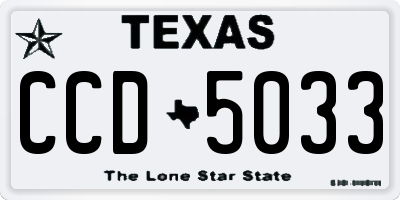 TX license plate CCD5033