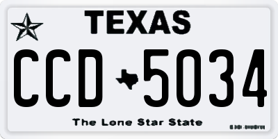 TX license plate CCD5034
