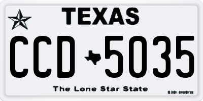 TX license plate CCD5035