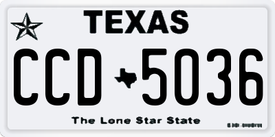 TX license plate CCD5036