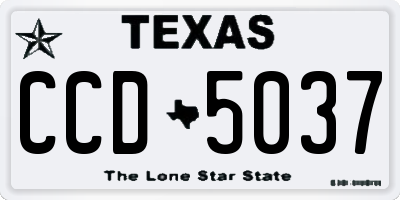 TX license plate CCD5037
