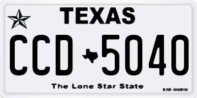 TX license plate CCD5040